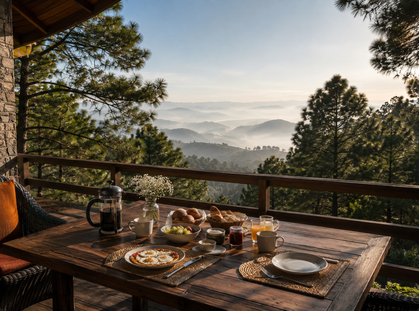 Breakfast at the villa